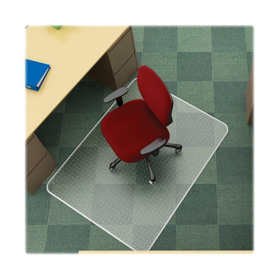 Deflecto EconoMat Chair Mat for Carpet - Carpeted Floor - 48" Length x 36" Width - Lip Size 12" Length x 20" Width - Vinyl - Clear - 1Each