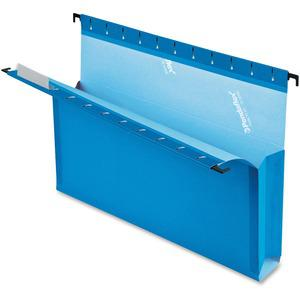 Pendaflex SureHook Letter Recycled Hanging Folder - 8 1/2" x 11" - 2" Expansion - Blue - 10% Recycled - 25 / Box