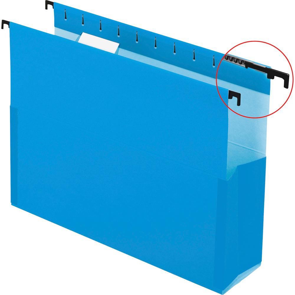 Pendaflex SureHook Letter Recycled Hanging Folder - 8 1/2" x 11" - 2" Expansion - Blue - 10% Recycled - 25 / Box