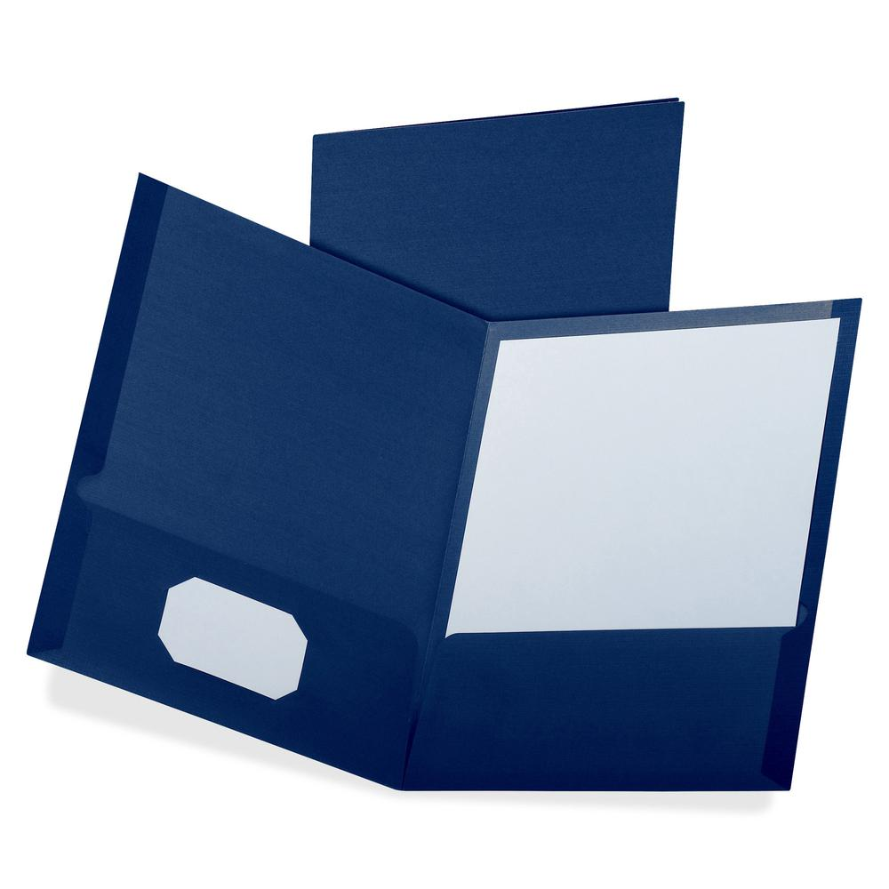 Oxford Letter Recycled Pocket Folder - 8 1/2" x 11" - 100 Sheet Capacity - 2 Pocket(s) - Blue - 35% Recycled - 25 / Box