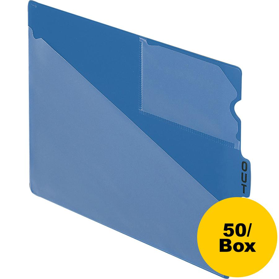 Pendaflex Poly End Tab Out Guides - 50 x Divider(s) - 9.5" Divider Width - Letter - 8.50" Width x 11" Length - Blue Polypropylene Divider - Durable, Pocket, Wear Resistant, Tear Resistant, Moisture Re