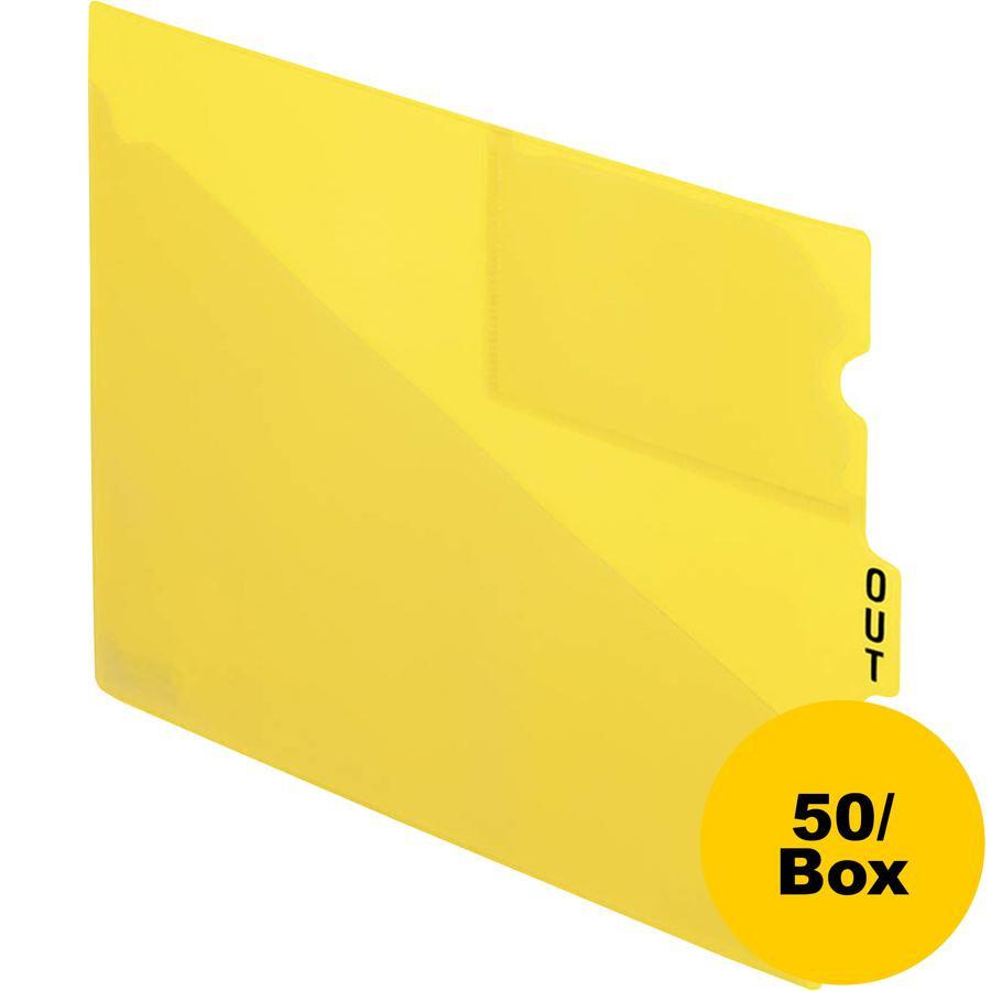 Pendaflex Poly End Tab Out Guides - 50 x Divider(s) - 9.5" Divider Width - Letter - 8.50" Width x 11" Length - Yellow Polypropylene Divider - Durable, Pocket, Wear Resistant, Tear Resistant, Moisture