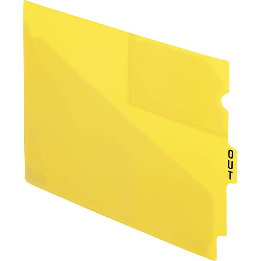 Pendaflex Poly End Tab Out Guides - 50 x Divider(s) - 9.5" Divider Width - Letter - 8.50" Width x 11" Length - Yellow Polypropylene Divider - Durable, Pocket, Wear Resistant, Tear Resistant, Moisture