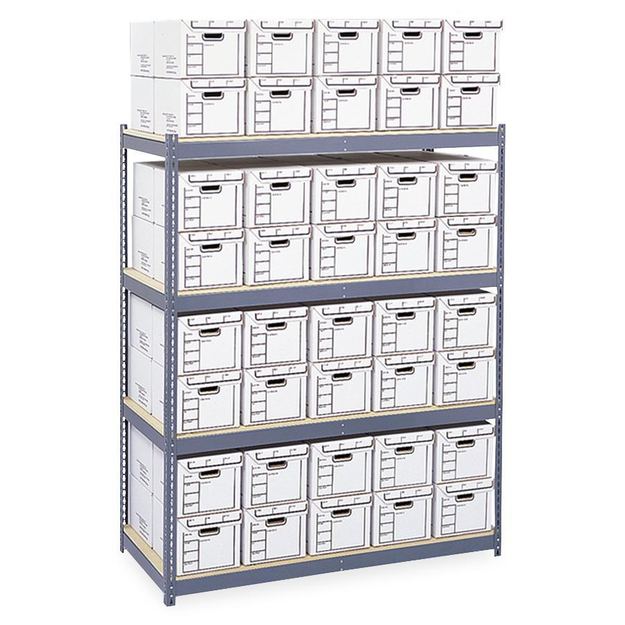 Safco Archival Shelving Steel Frame Box 1 of 2 - 69" x 33" x 84" - 4 x Shelf(ves) - Legal, Letter - 2500 lb Load Capacity - Security Lock - Powder Coated - Assembly Required