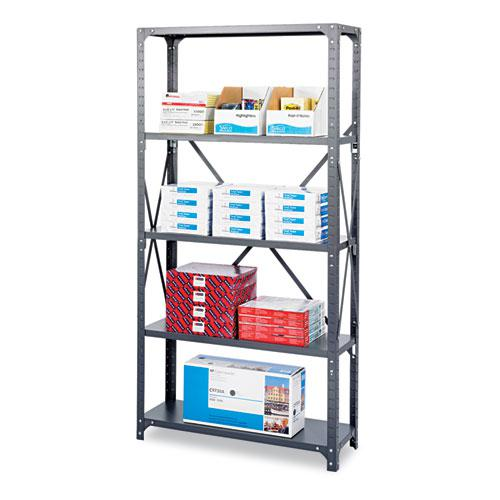 Commercial Steel Shelving Unit, Six-Shelf, 36w x 18d x 75h, Dark Gray