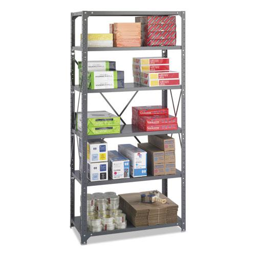 Commercial Steel Shelving Unit, Six-Shelf, 36w x 18d x 75h, Dark Gray