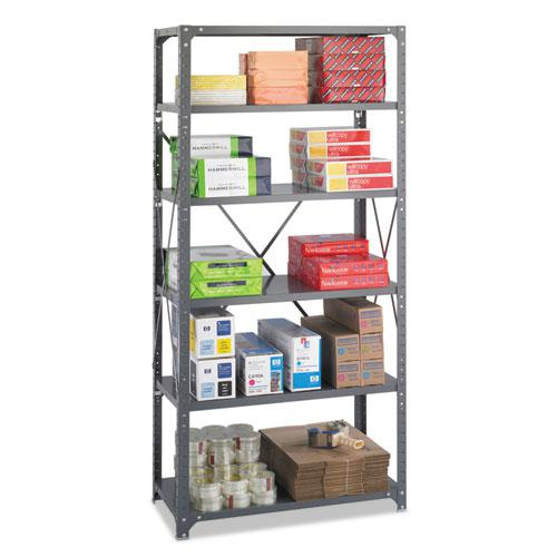 Commercial Steel Shelving Unit, Six-Shelf, 36w x 18d x 75h, Dark Gray