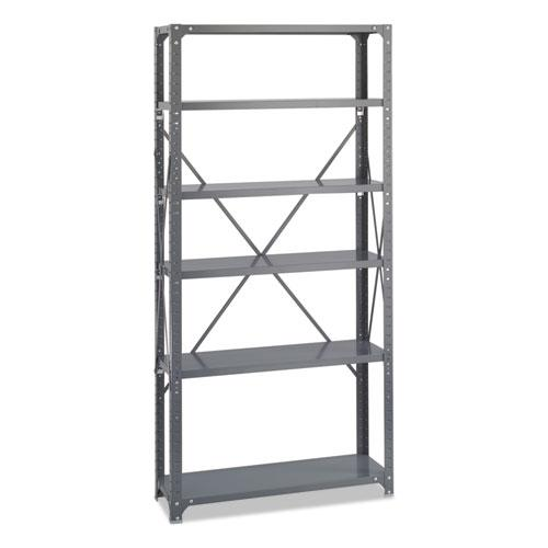 Commercial Steel Shelving Unit, Six-Shelf, 36w x 12d x 75h, Dark Gray