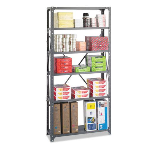 Commercial Steel Shelving Unit, Six-Shelf, 36w x 12d x 75h, Dark Gray