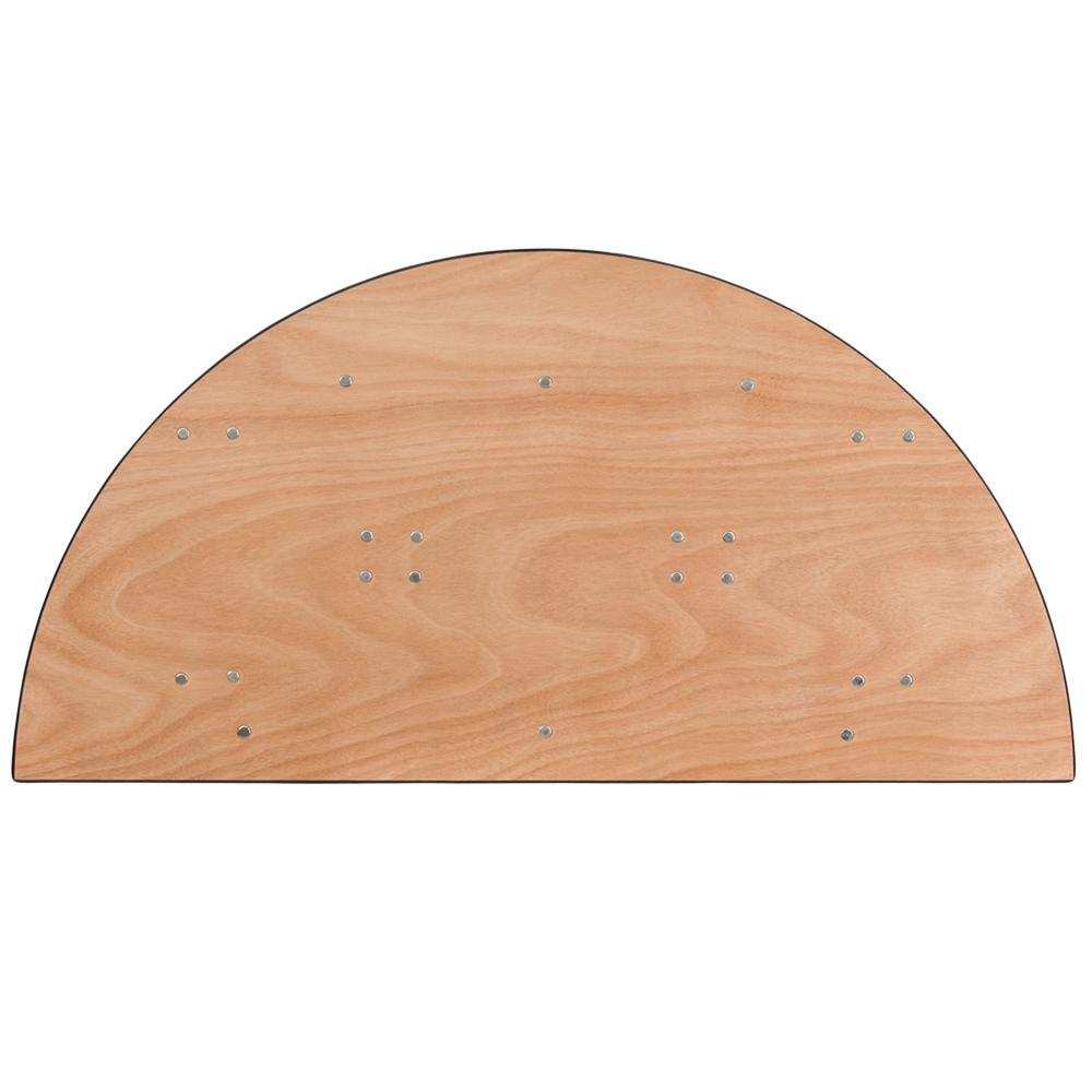 4-Foot Half-Round Wood Folding Banquet Table