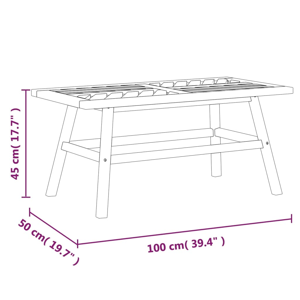 vidaXL 2 Piece Patio Lounge Set Solid Wood Acacia