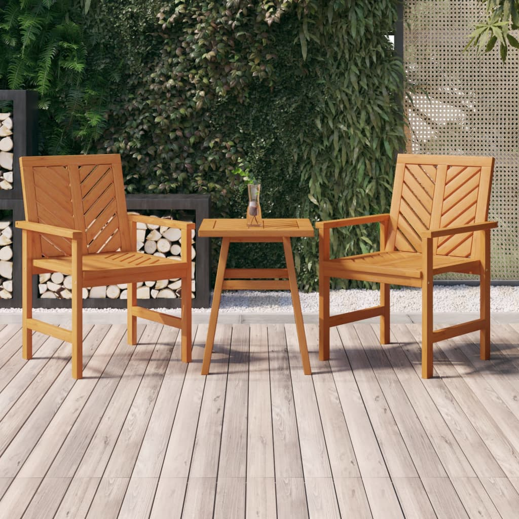 vidaXL 3 Piece Patio Lounge Set Solid Wood Acacia