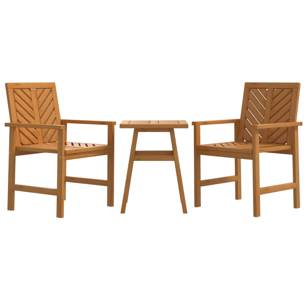 vidaXL 3 Piece Patio Lounge Set Solid Wood Acacia