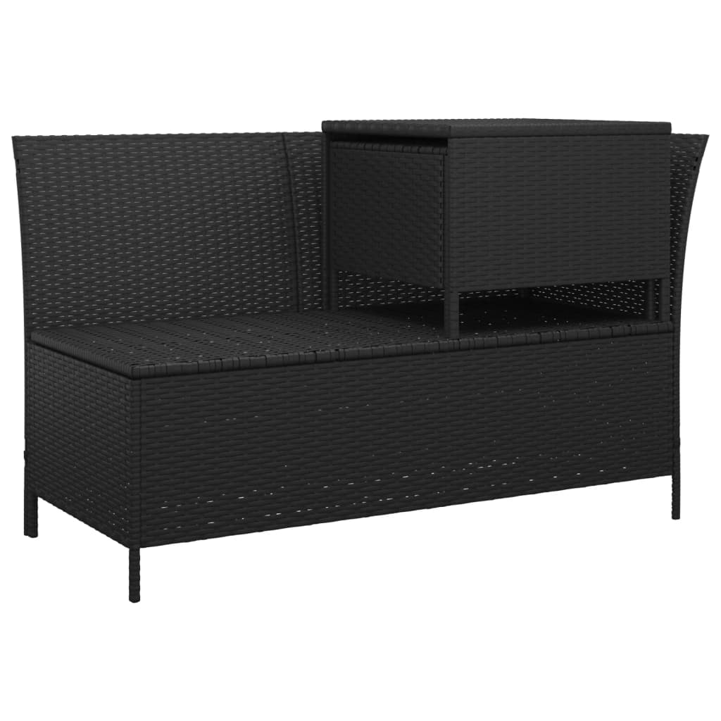 vidaXL 3 Piece Patio Lounge Set with Cushions Black Poly Rattan