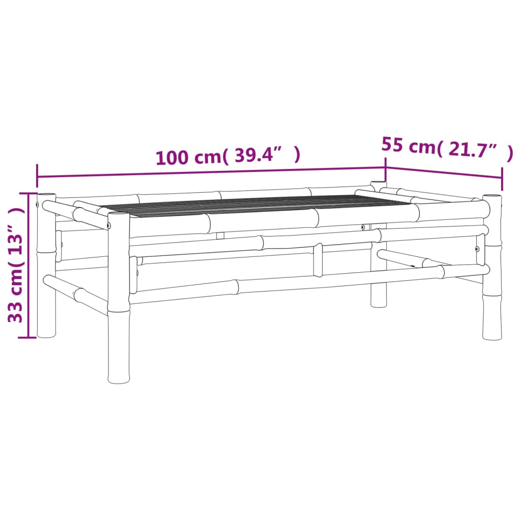 vidaXL Patio Coffee Table 39.4"x21.7"x13" Bamboo