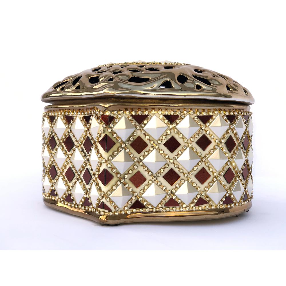 Rhinestone Heart Keepsake Jewelry Box