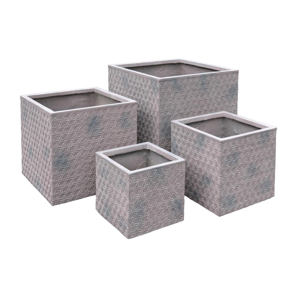 Tiempo Purple Brown Planters Set of 4