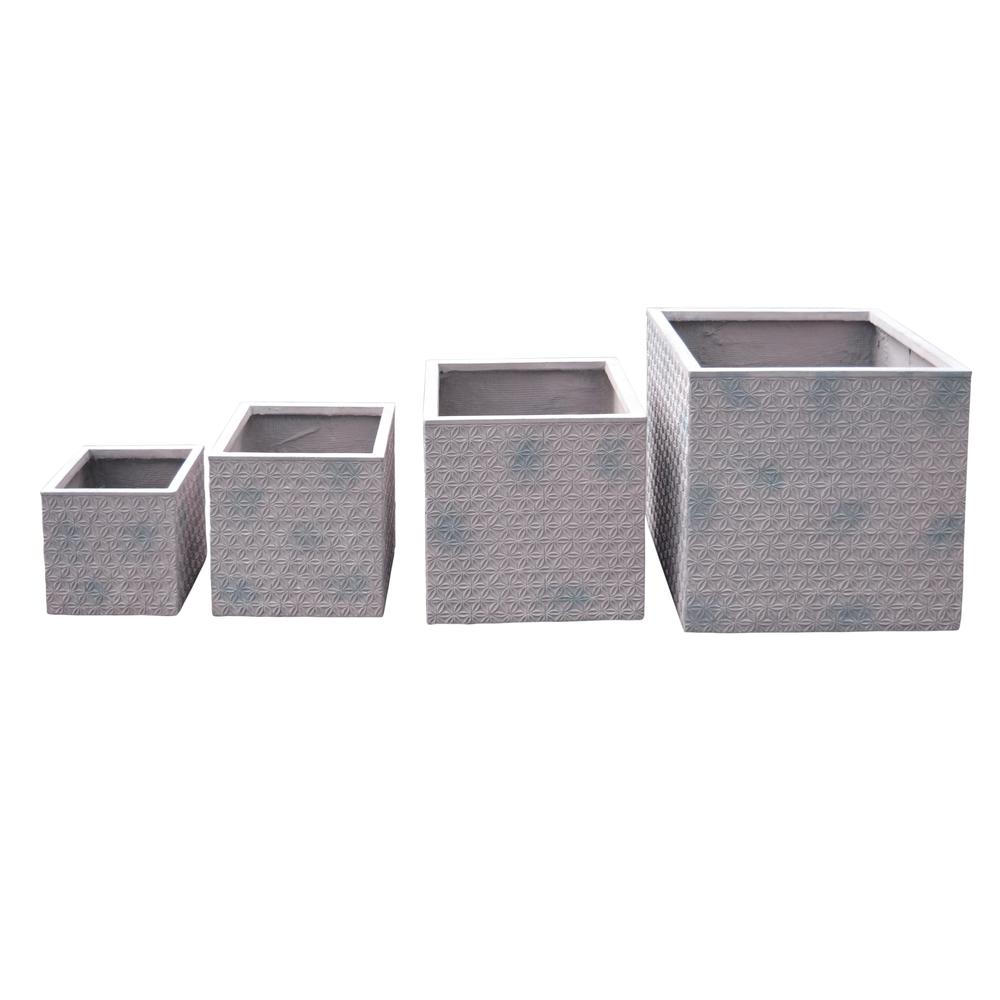 Tiempo Purple Brown Planters Set of 4