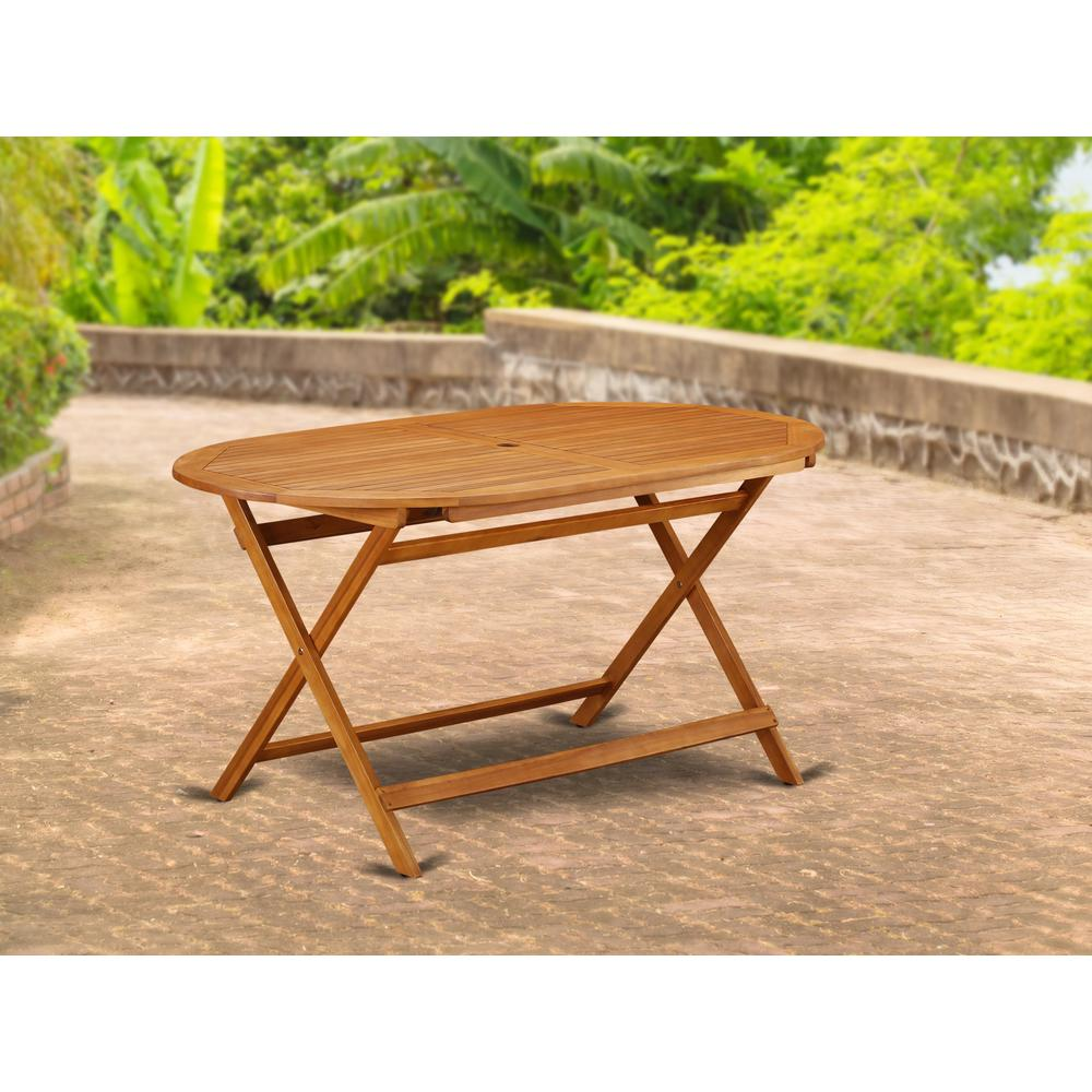 Wooden Patio Table Natural Oil, BDITFNA