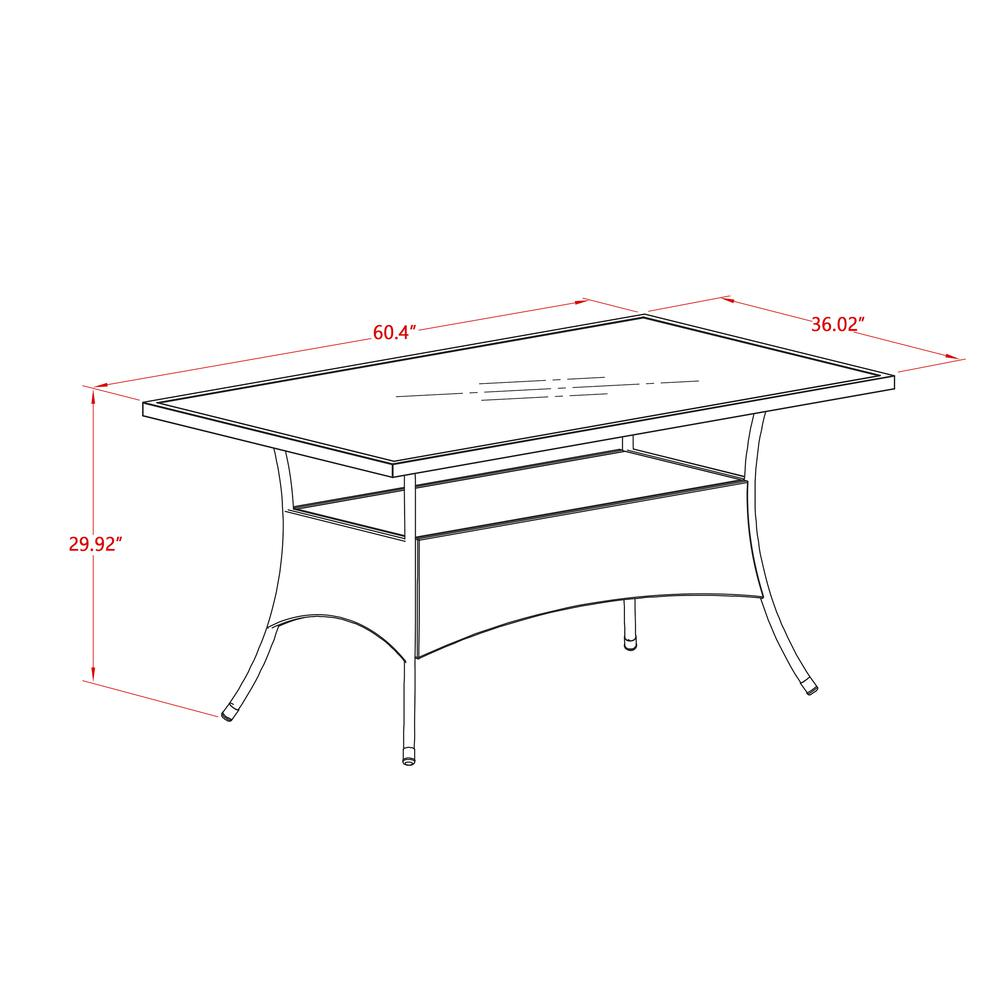 Wicker Patio Table Natural Linen, OSLTG03