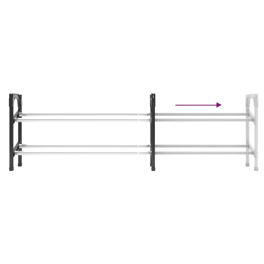 vidaXL Extendable Shoe Rack with 2 Shelves 46.9"x9.4"x14.6"