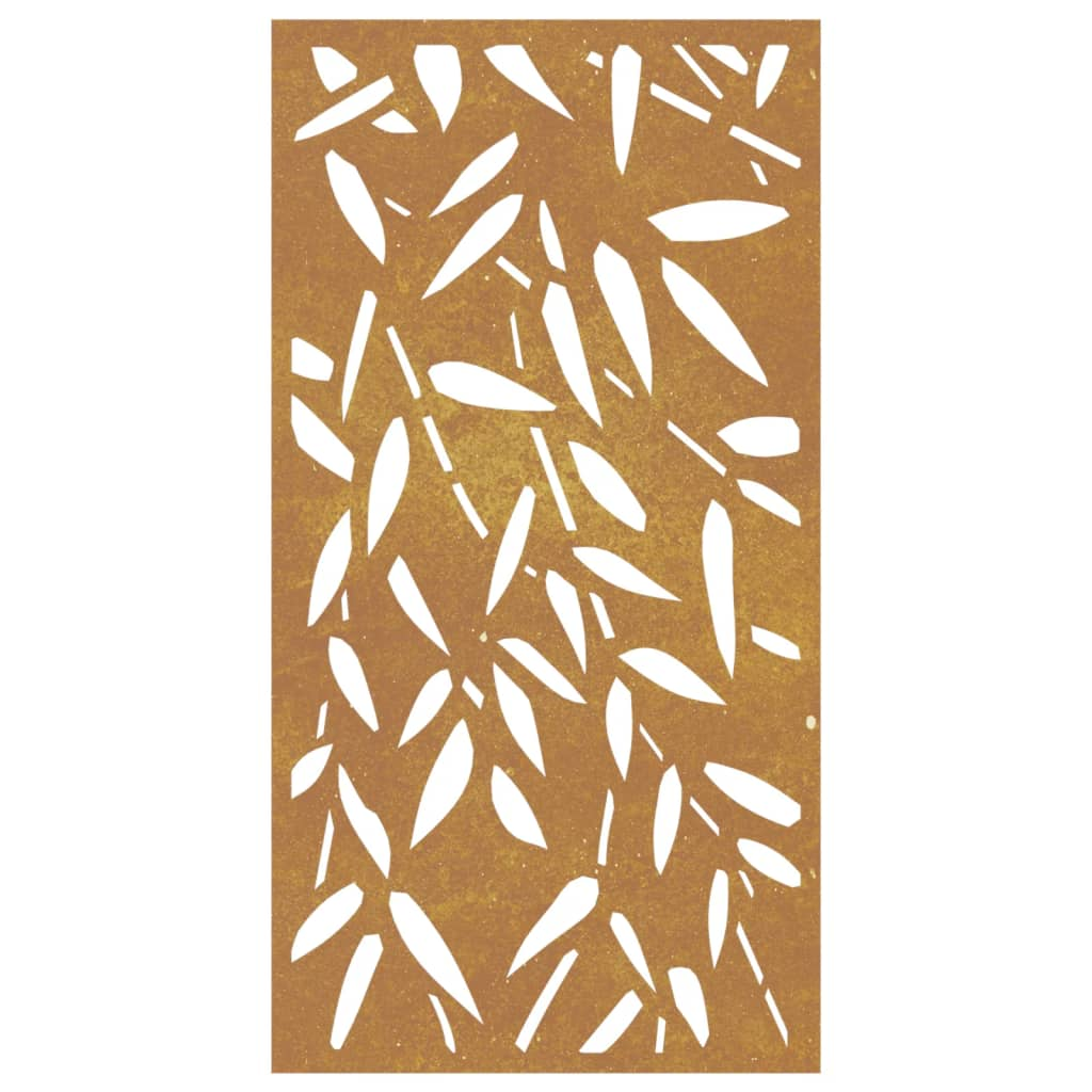 vidaXL Patio Wall Decoration 41.3"x21.7" Corten Steel Bamboo Leaf Design