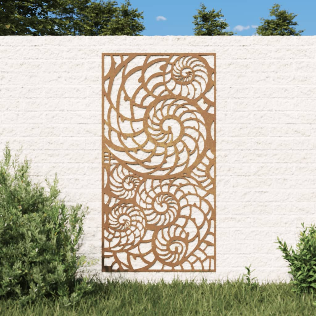 vidaXL Patio Wall Decoration 41.3"x21.7" Corten Steel Shell Design