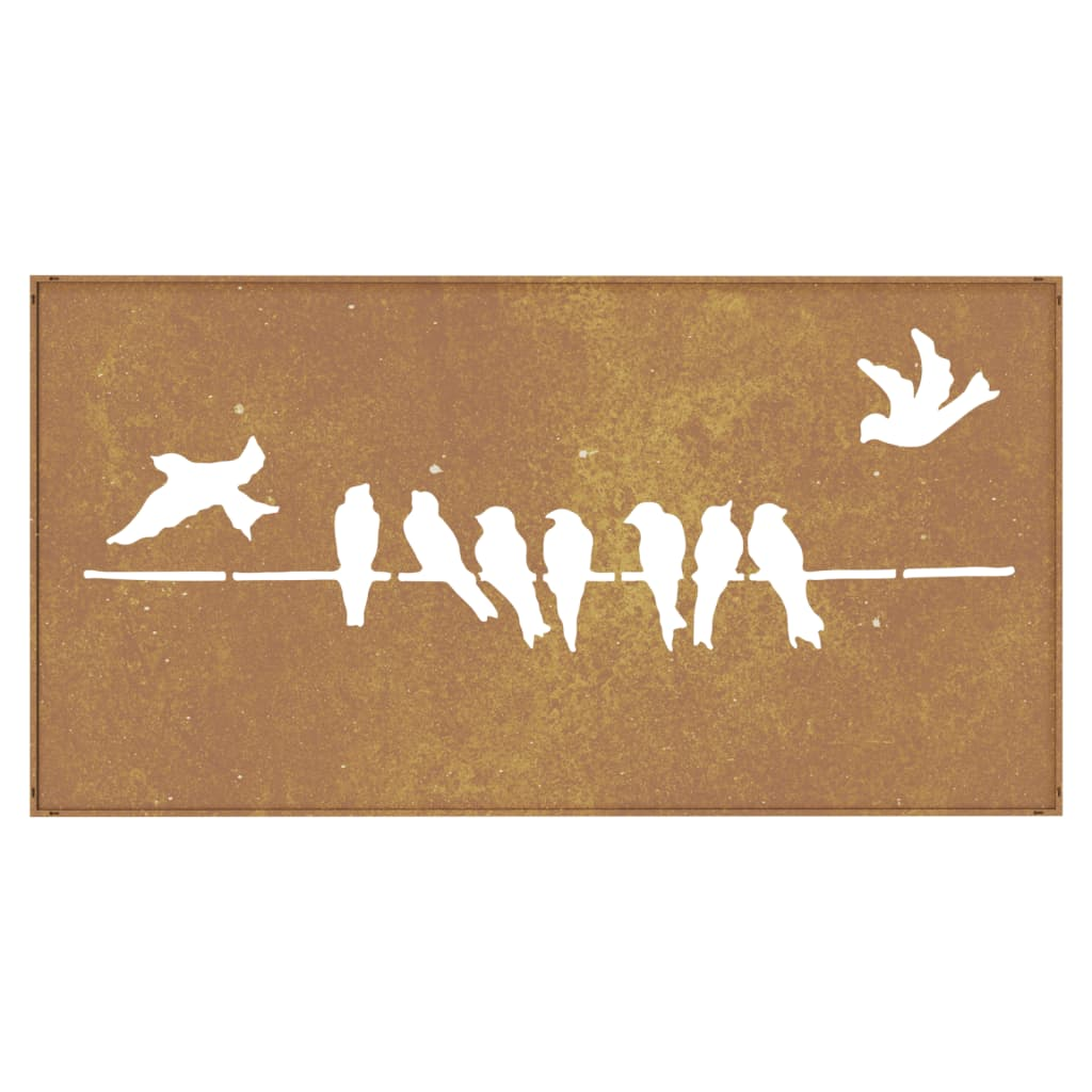 vidaXL Patio Wall Decoration 41.3"x21.7" Corten Steel Bird Design