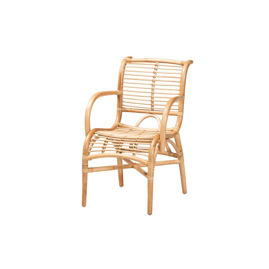 bali & pari Seminyak Modern Bohemian Natural Rattan Lounge Chair