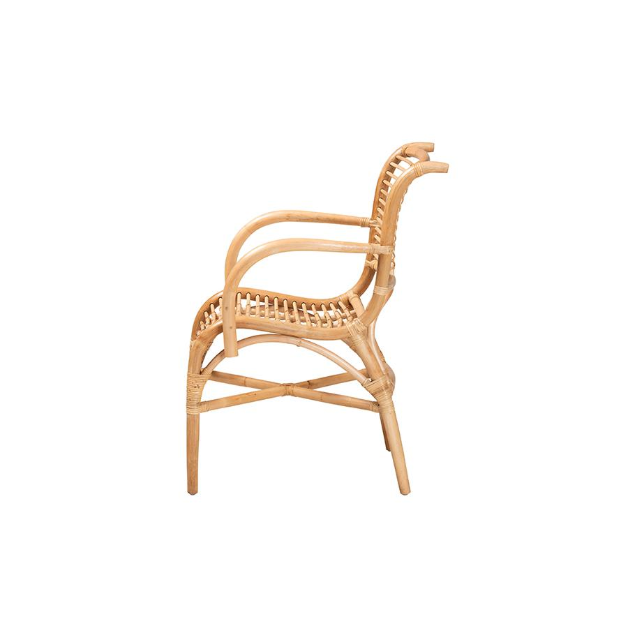 bali & pari Seminyak Modern Bohemian Natural Rattan Lounge Chair