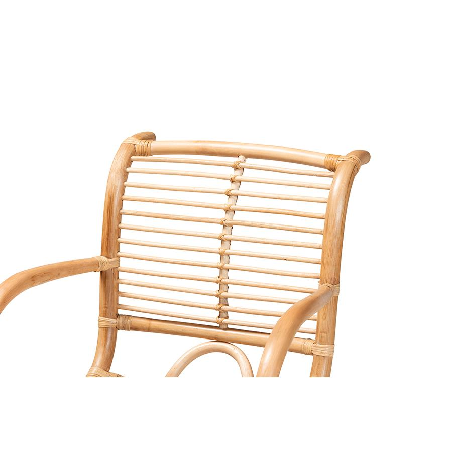 bali & pari Seminyak Modern Bohemian Natural Rattan Lounge Chair