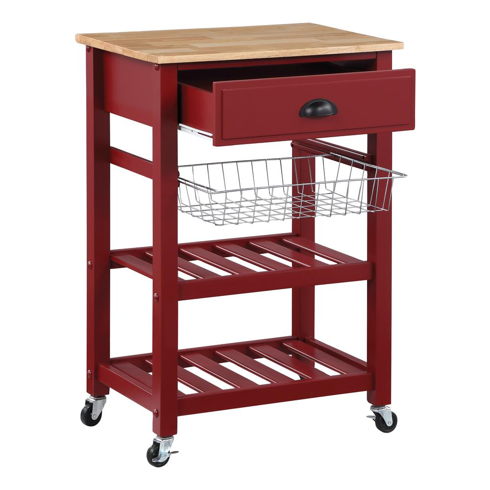 Hampton Kitchen Cart Red