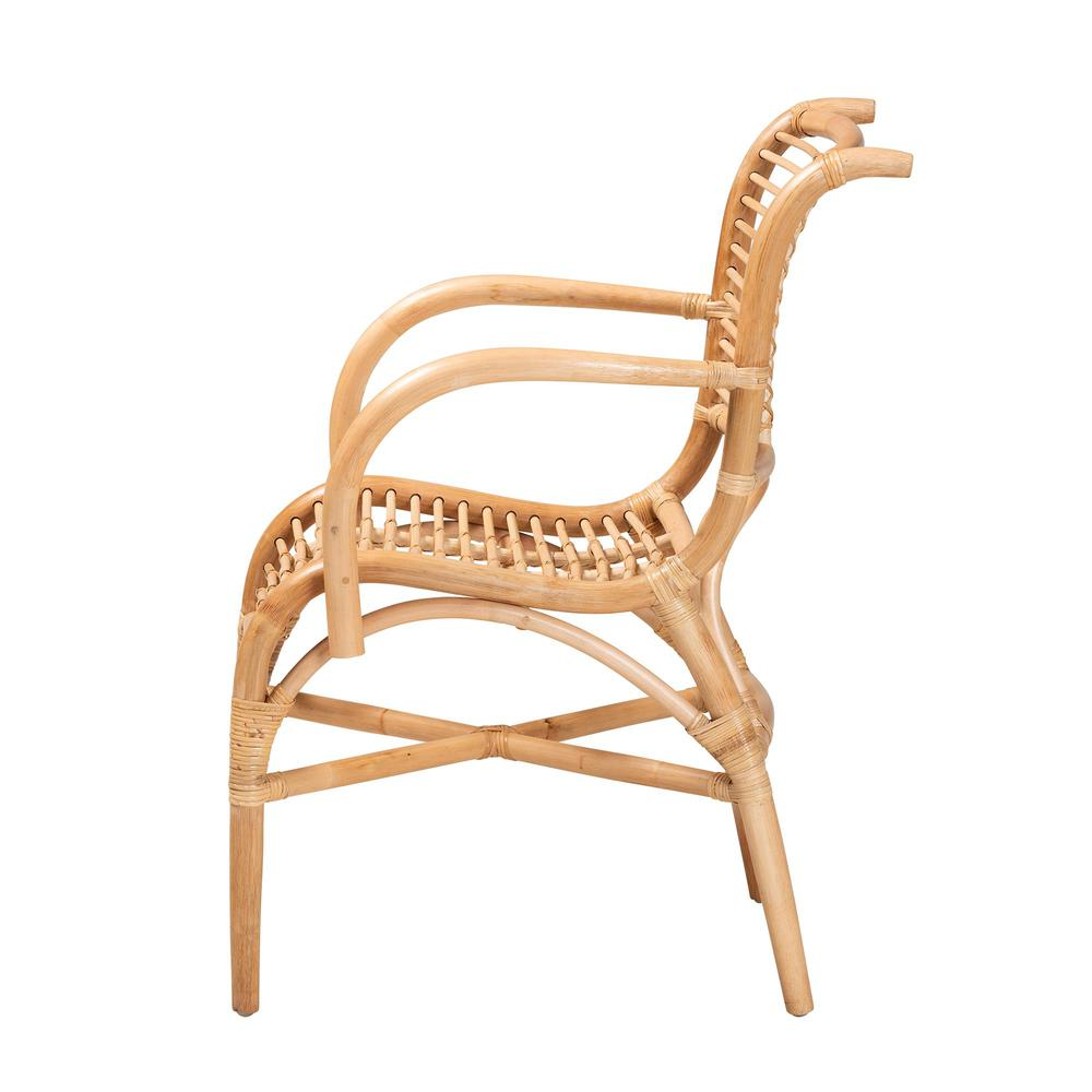 bali & pari Seminyak Modern Bohemian Natural Rattan Lounge Chair