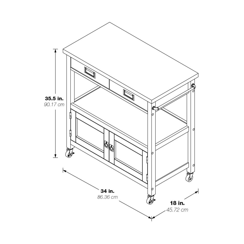 Radford Kitchen Cart White