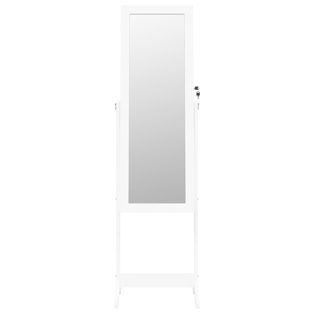 vidaXL Mirror Jewellery Cabinet with LED Lights Free Standing White