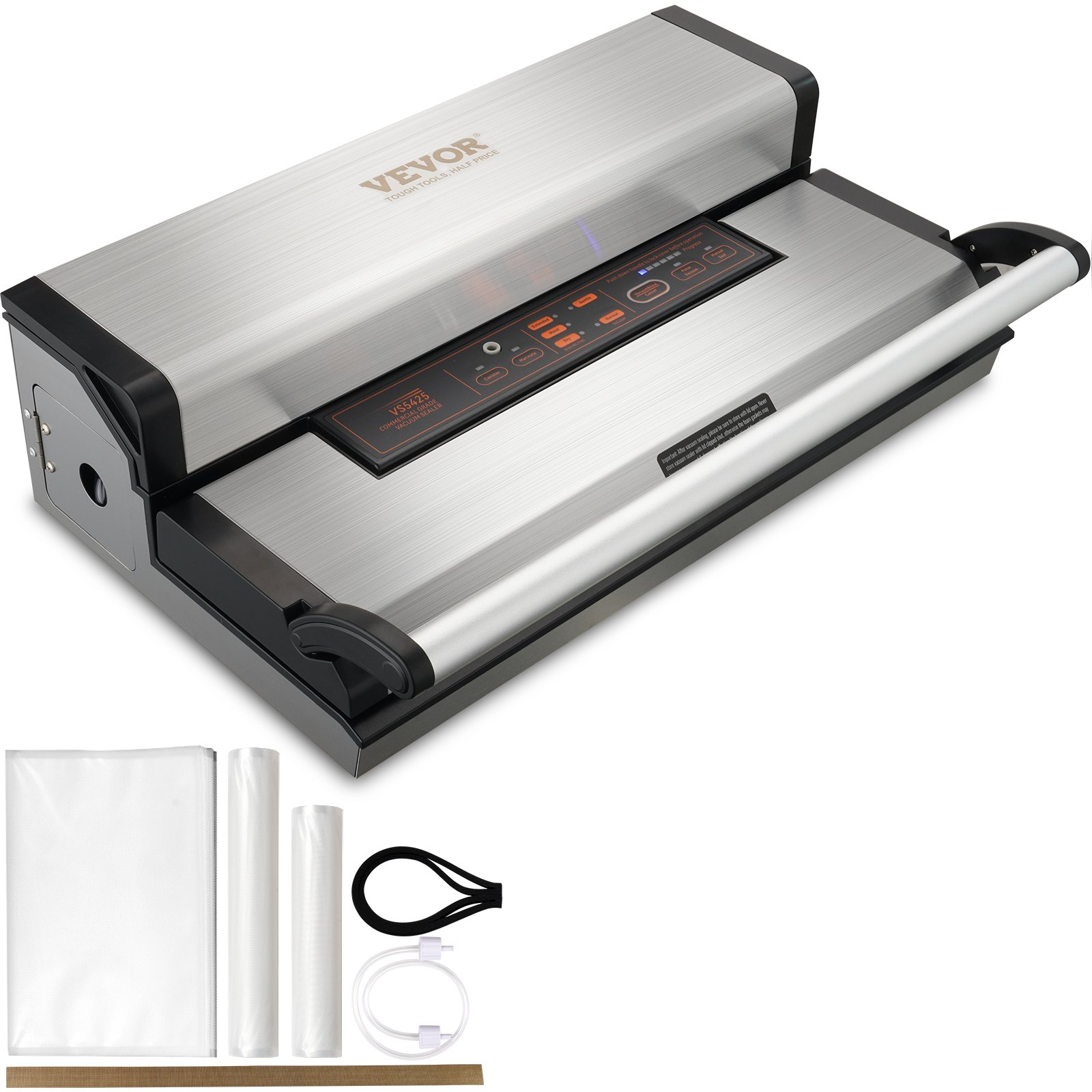 VEVOR Vacuum Sealer Machine, 95Kpa 350W Powerful Dual Pump and Dual Sealing, Dry and Moist Food Storage, Automatic and Manual Air Sealing System with Built-in Cutter, with Seal Bag and External Hose