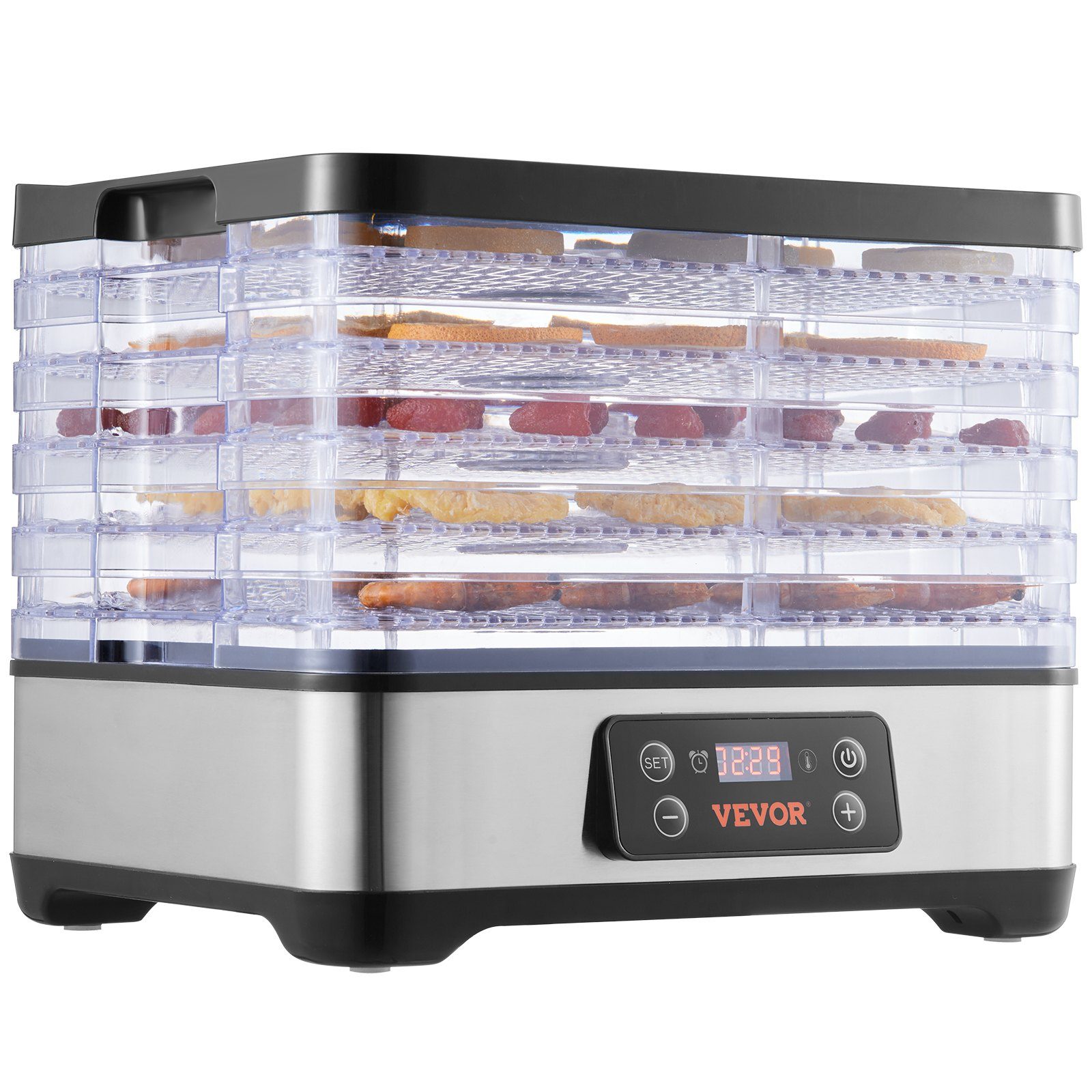 VEVOR Food Dehydrator Machine, 5-Tray Fruit Dehydrator, 300W Electric Food Dryer w/ Digital Adjustable Timer & Temperature for Jerky, Herb, Meat, Beef, Fruit, Dog Treats and Vegetables, ETL Listed