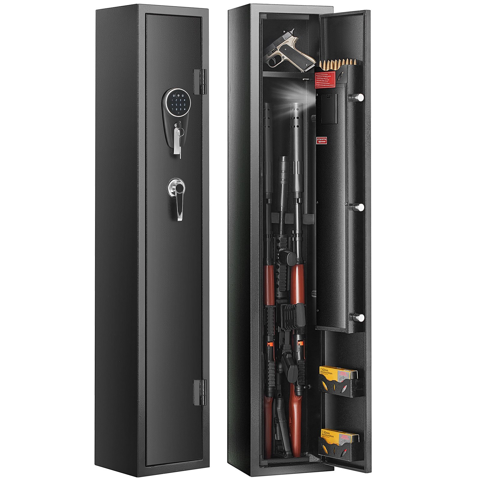 VEVOR 3 Gun Safe, Gun Security Cabinet with Lock & Digital Keypad, Quick Access Gun Storage Cabinet with Removable Shelf, Pistol Rack, Gun Cabinet for Home Long Gun and Pistols