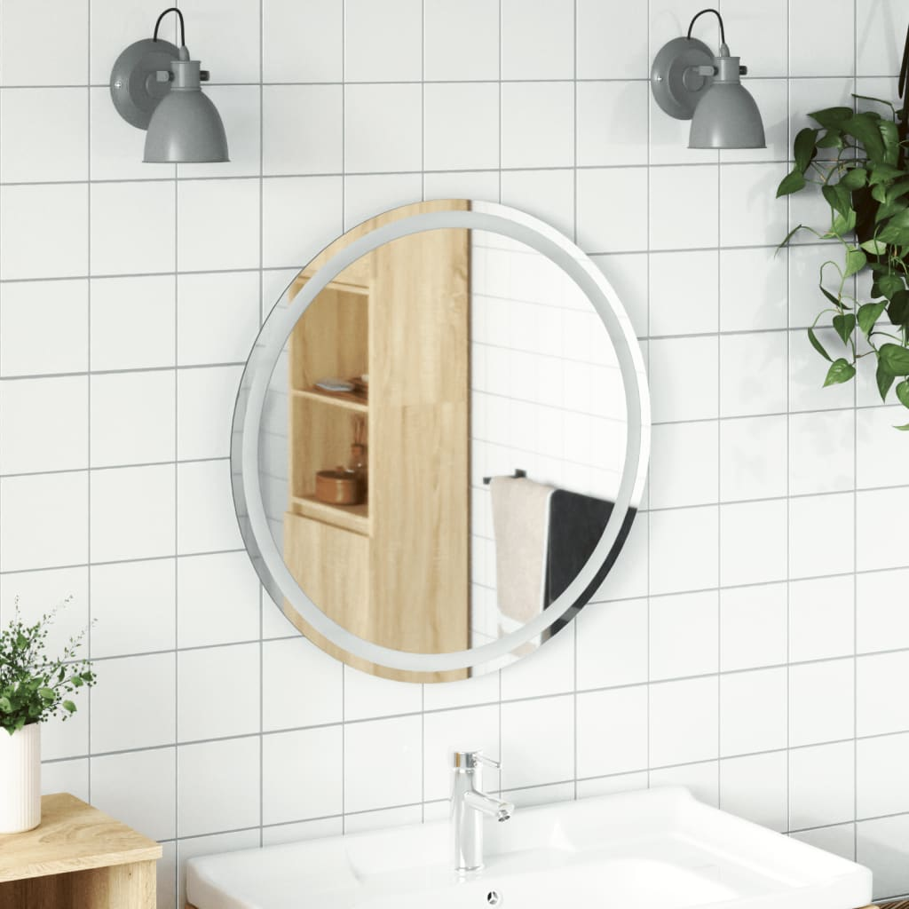 vidaXL LED Bathroom Mirror 27.6" Round