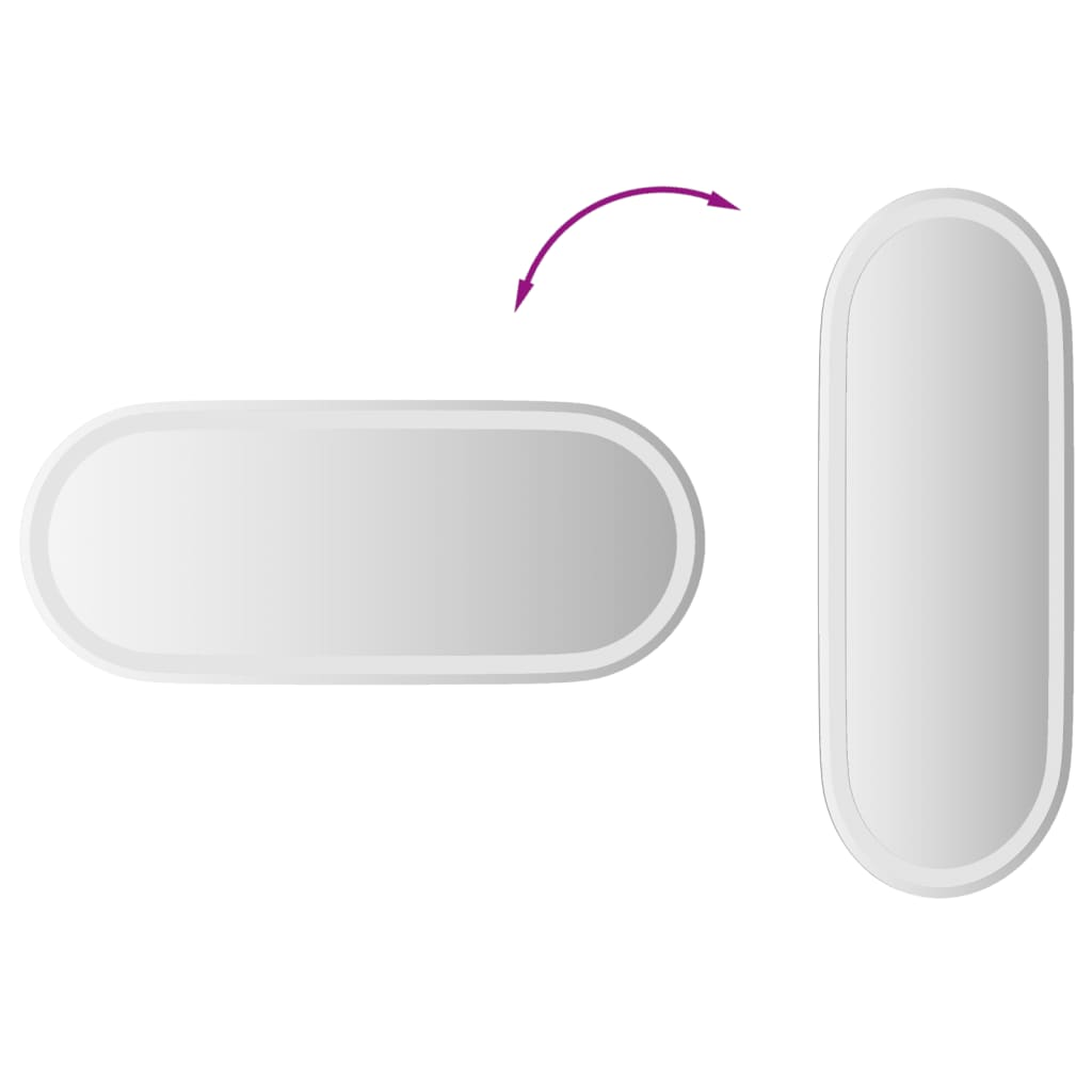 vidaXL LED Bathroom Mirror 35.4"x15.7" Oval