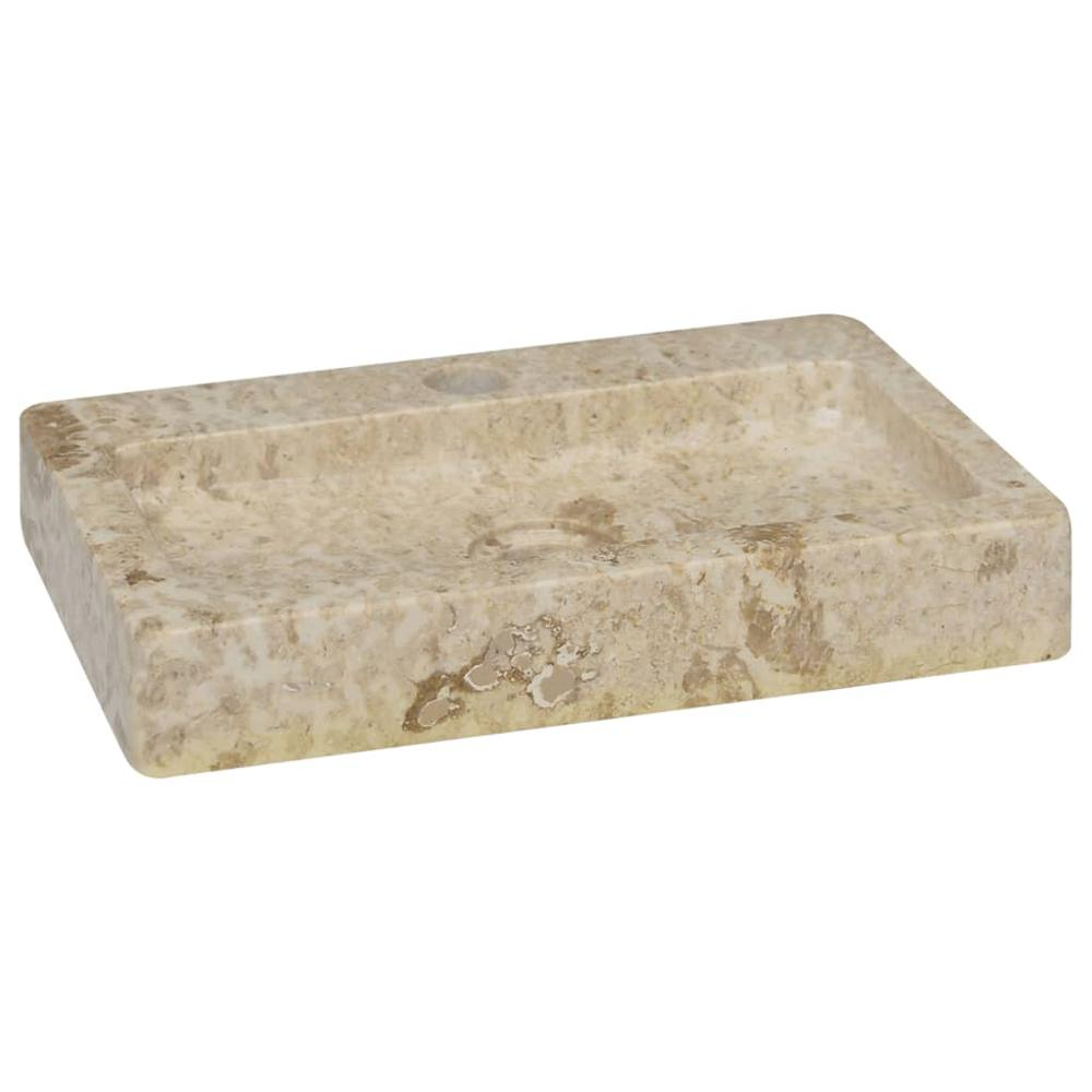 vidaXL Sink Cream 15"x9.4"x2.6" Marble