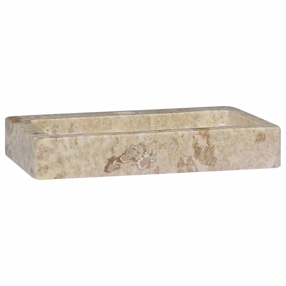 vidaXL Sink Cream 15"x9.4"x2.6" Marble