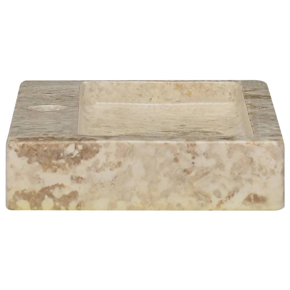 vidaXL Sink Cream 15"x9.4"x2.6" Marble