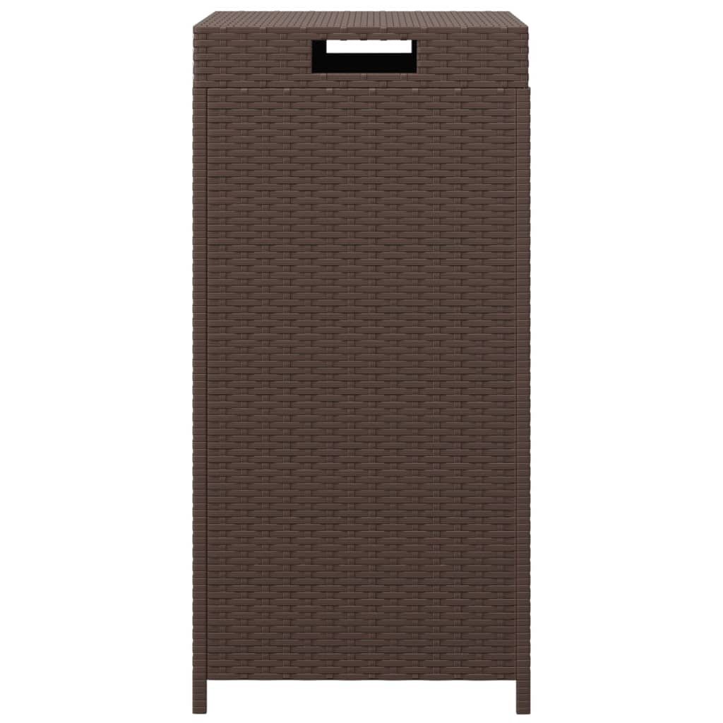 vidaXL Trash Bin Brown 15.7"x15.7"x31.5" Poly Rattan