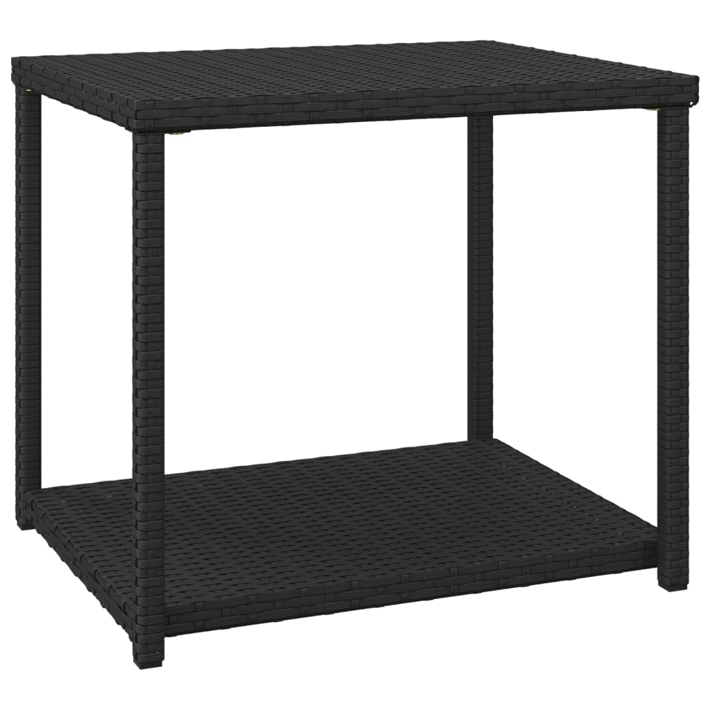 vidaXL Side Table Black 21.7"x17.7"x19.3" Poly Rattan