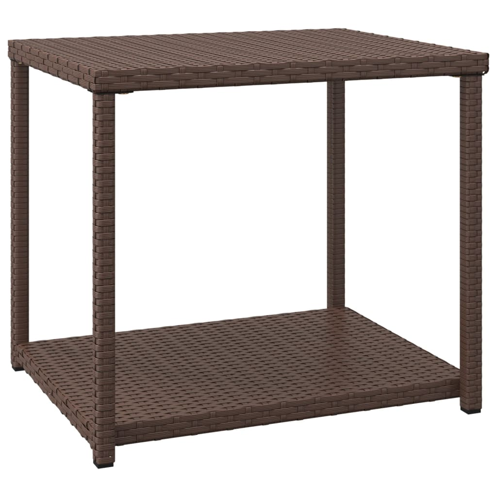 vidaXL Side Table Brown 21.7"x17.7"x19.3" Poly Rattan