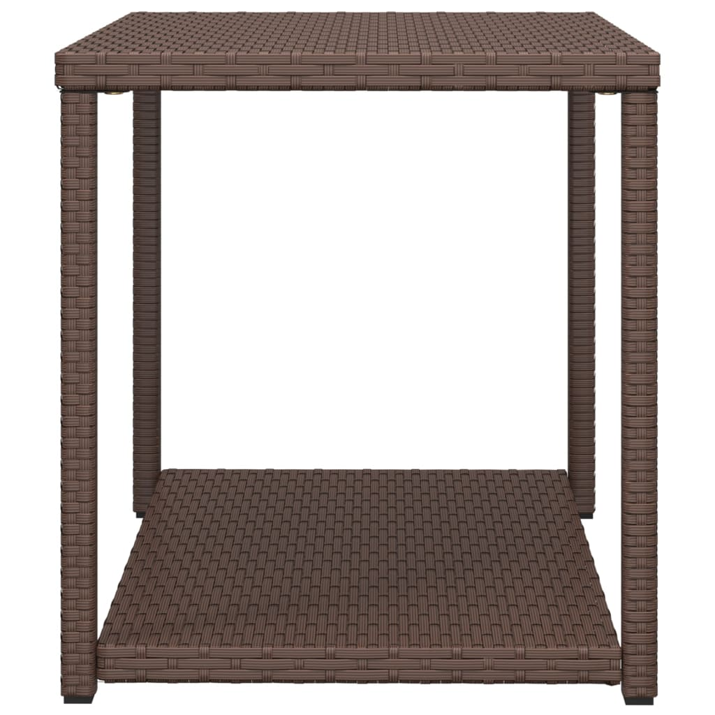 vidaXL Side Table Brown 21.7"x17.7"x19.3" Poly Rattan