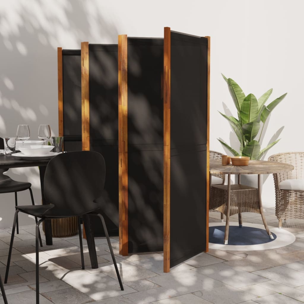 vidaXL 6-Panel Room Divider Black 165.4"x70.9"