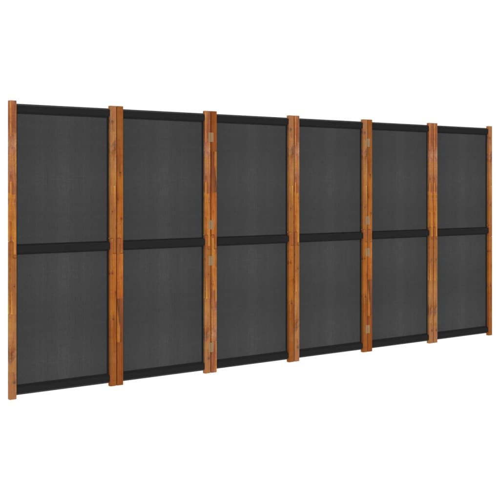 vidaXL 6-Panel Room Divider Black 165.4"x70.9"