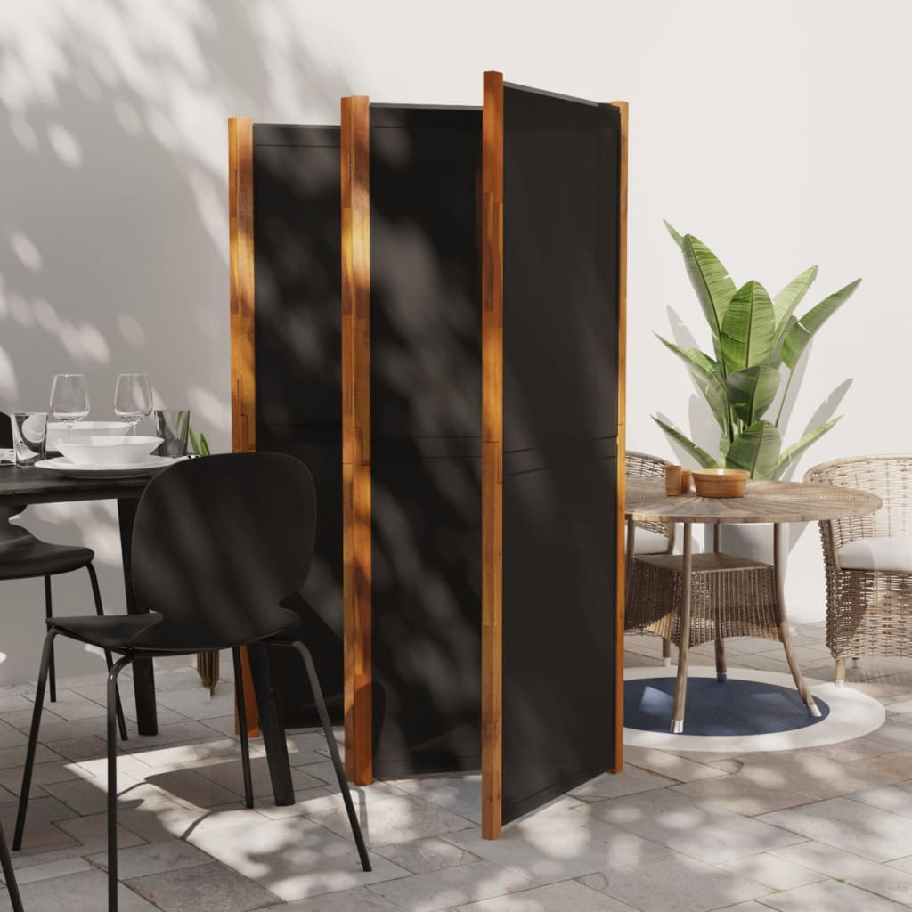 vidaXL 5-Panel Room Divider Black 137.8"x70.9"